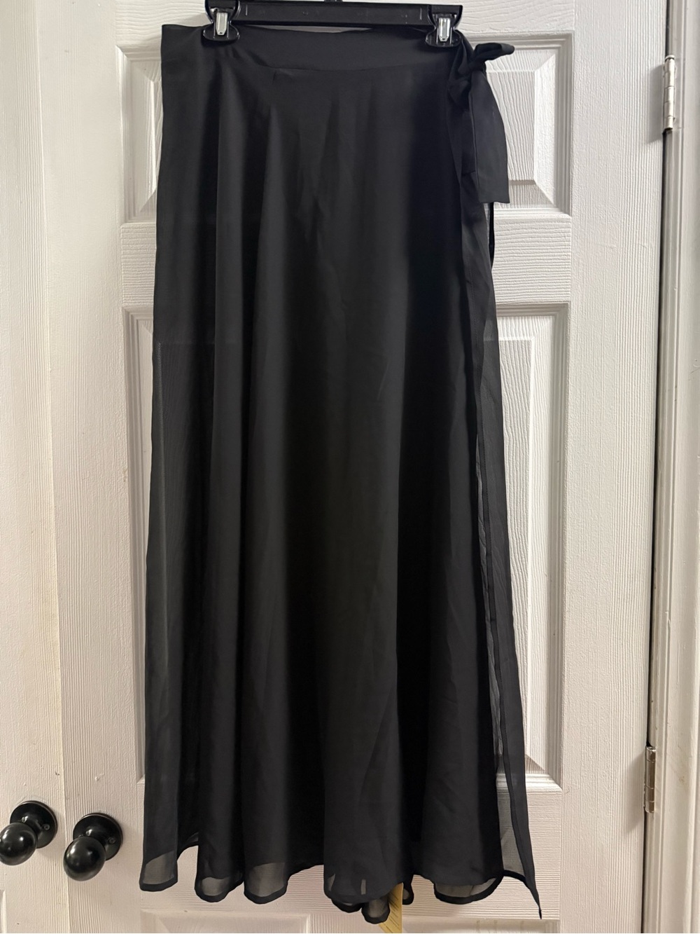 🆕 Black Sheer Chiffon Maxi Skirt OS